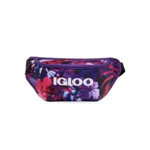 Igloo Seaside Fanny Pack Soft Sided 3 Can Cooler Insulated Floral Purple Retro